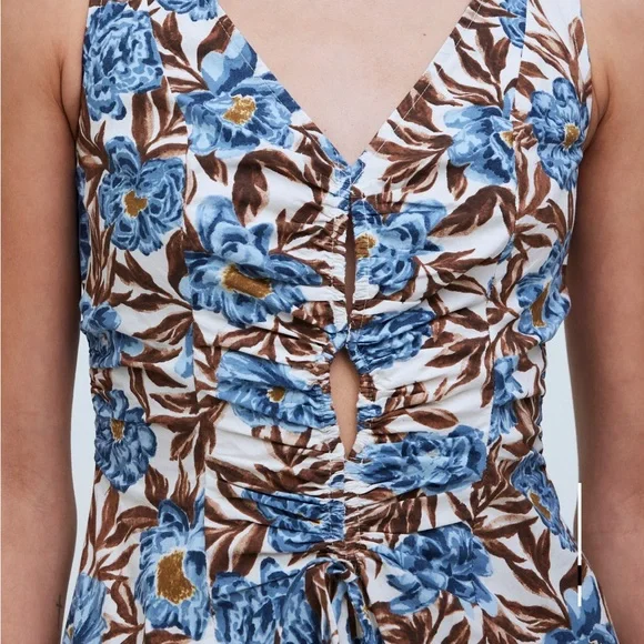 Madewell NWT Sleeveless V-Neck Midi Dress in Floral - Size 4 - Picture 5 of 12